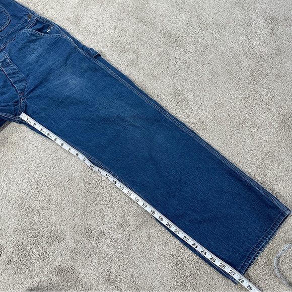Cowden Men’s Vintage 80s Denim Bib Overall Carpenter Ranch Barn Workwear 32X28 - Picture 10 of 14